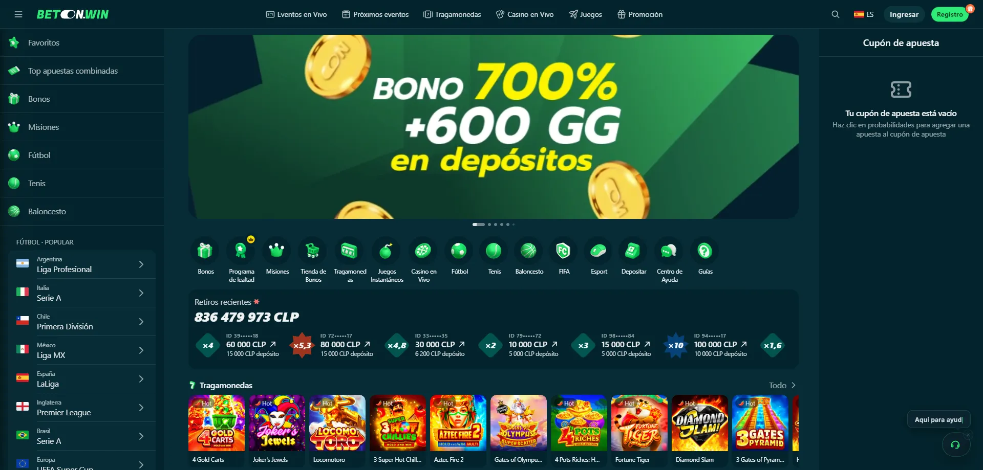 App m&oacute;vil de BetonWin Casino para Android e iOS